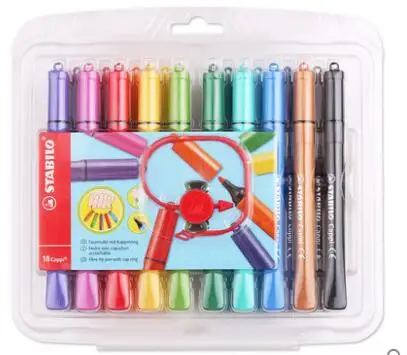 18 Colors Stabilo 168 Cappi серия художественный маркер круг Разработанный яркий цвет чернила мыть легко вода цвет ручка - Цвет: 18 Colors