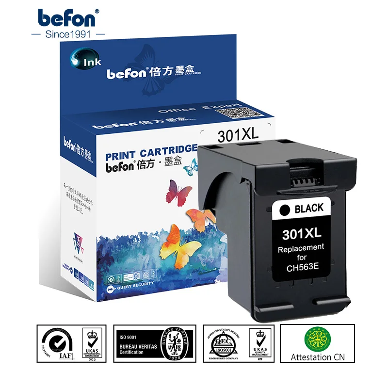 Совместимый картридж befon 301 XL сменный для принтера HP301 DeskJet 1050 2050 3050 2150 3150 1010 1510 2540|ink