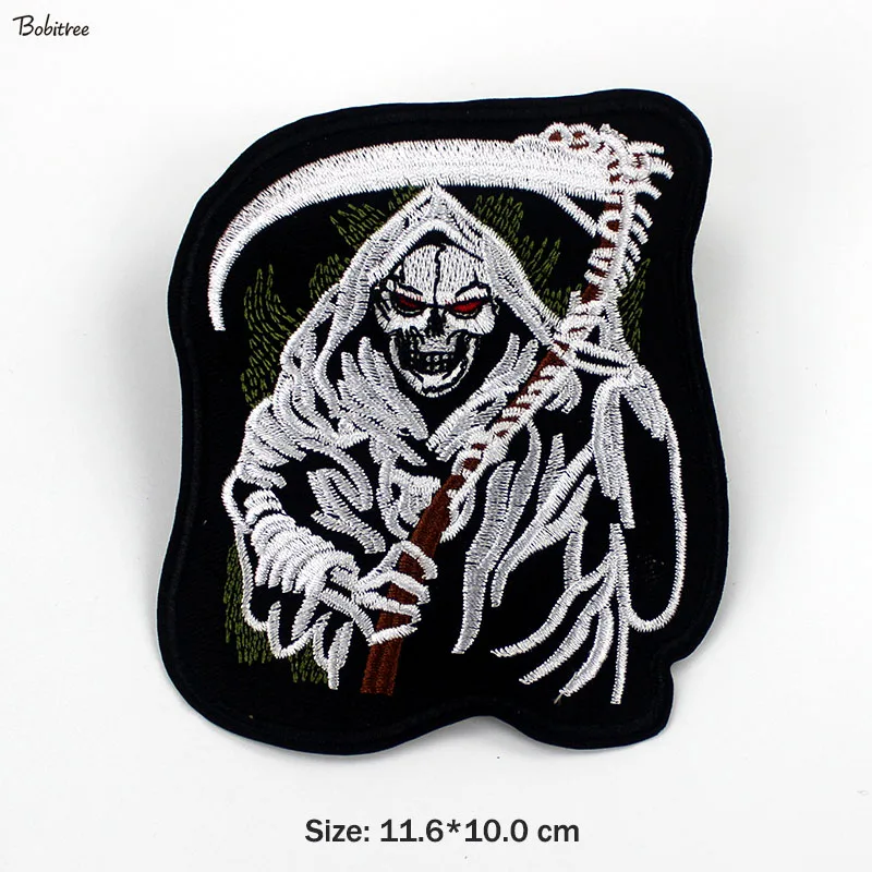 Железные нашивки в стиле панк с черепом для одежды значки со скелетом