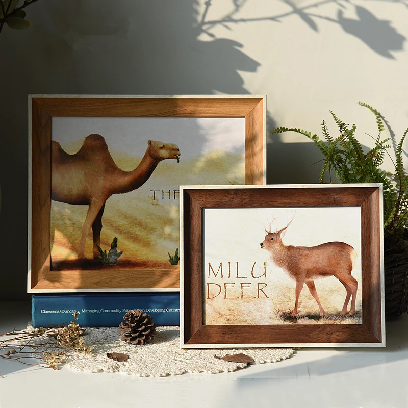 Фоторамка в скандинавском стиле с принтом мертвых листьев для стола домашний