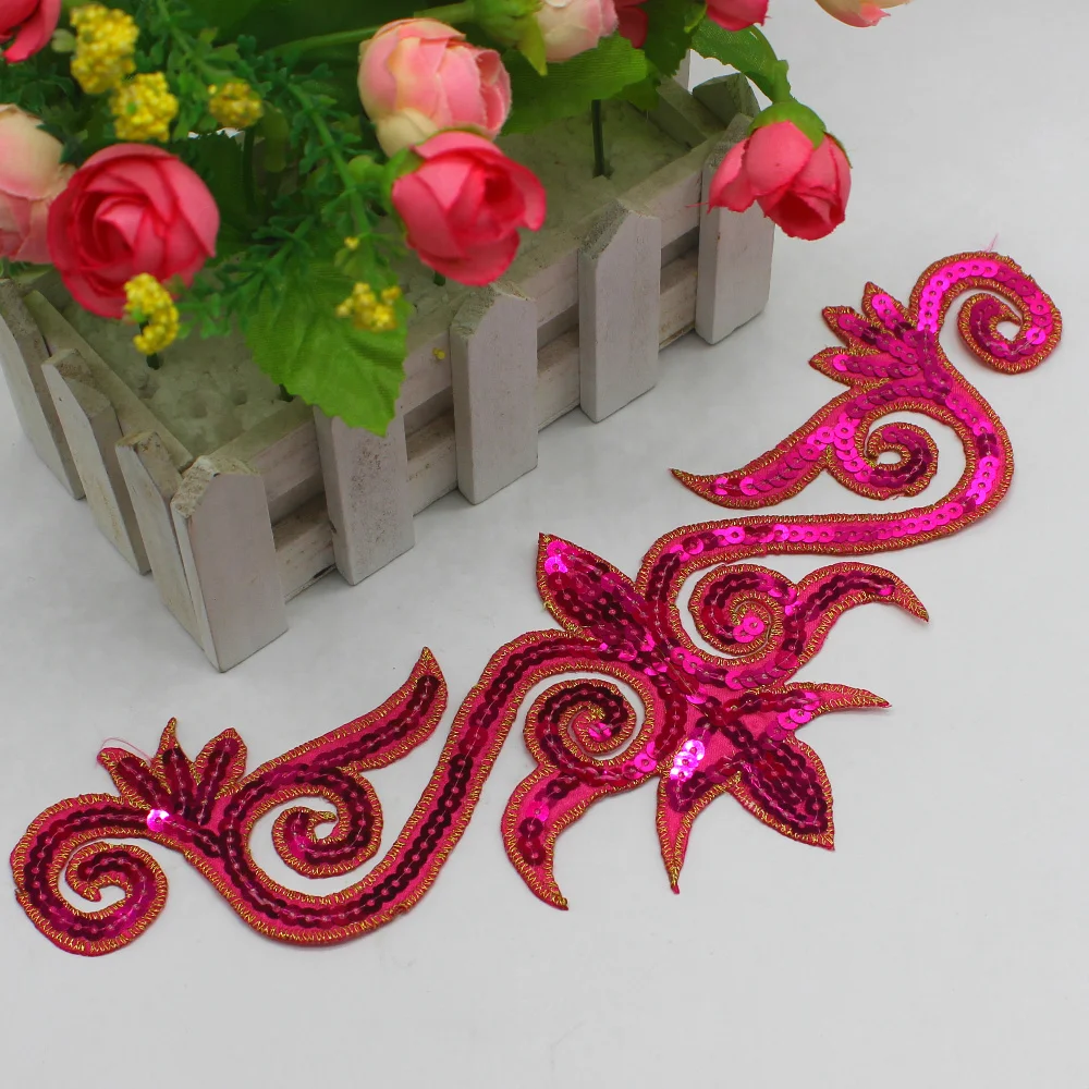 1 шт. патчи для волос с блестками 30 х10 см|sequin flower applique|flower appliqueflower trim |