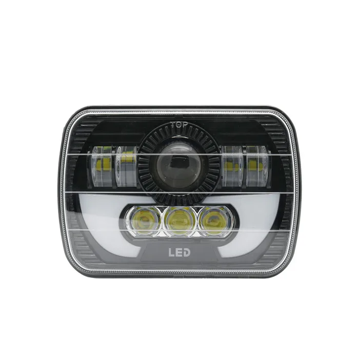 1pc 5x" 6x7 дюймов дальнего света с Hi/Lo луч DRL для Jeep Wrangler YJ Cherokee XJ Comanche MJ квадратный грузовик светодиодный фара - Цвет: 1pc