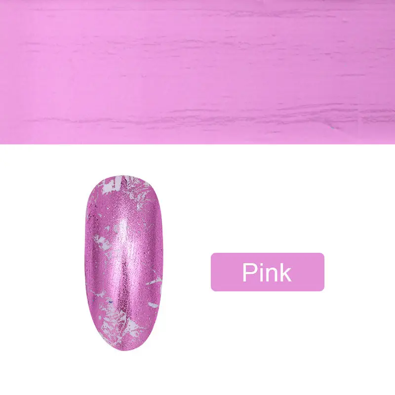 Pink Голографические розовые золотые переводные наклейки для ногтей, украшения из фольги, наклейки для ногтей, наклейки для ногтей, аксессуары для ногтей 4*100 см - Цвет: Pink