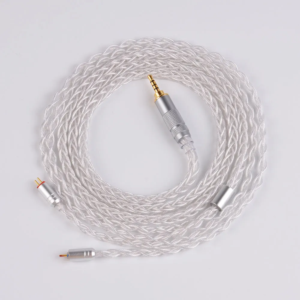 8 штук кабель MMCX для Shure SE215 SE535 SE846 2 pin ZS10 ZST ZAR sony 3 5 мм 4 Баланс серебро Фольга