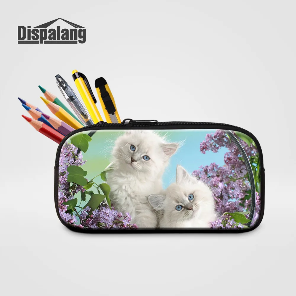 Женская косметичка Dispalang с милым принтом кота детский чехол для карандашей