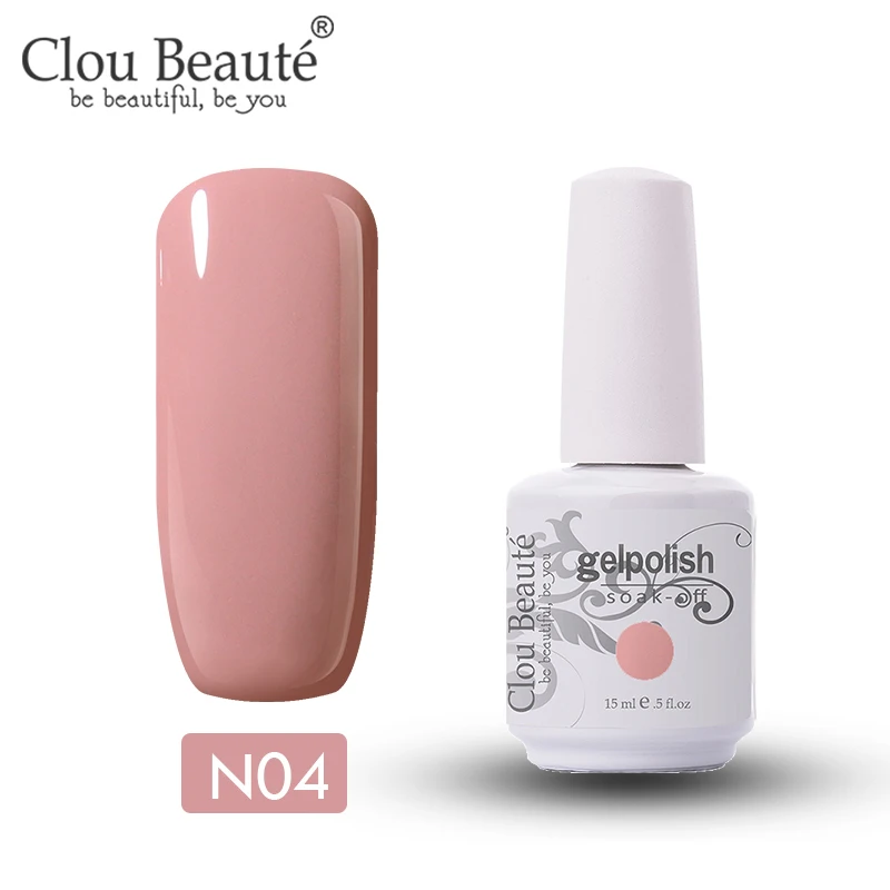 N04 УФ гель-лак для ногтей Clou Beaute 15 мл 244 цвета, лак для ногтей с блестками, лак для ногтей для базового и верхнего слоя, лак для ногтей, стойкий УФ гель-лак - Цвет: N04