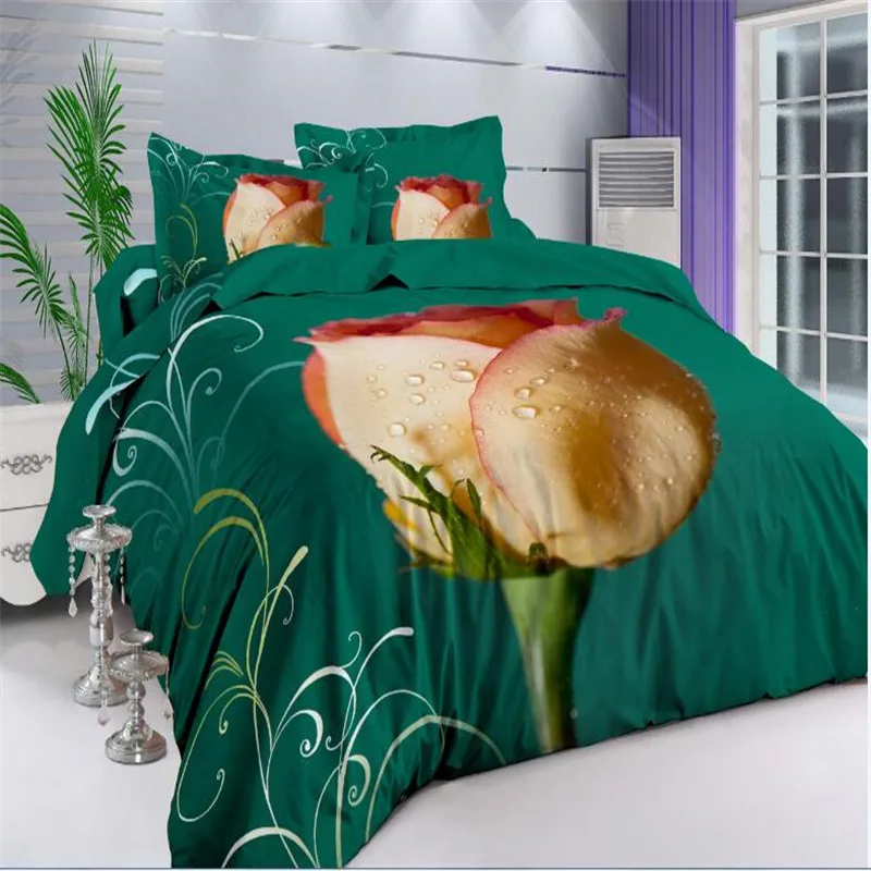 Набор постельного белья с фиолетовым цветочным принтом 3d для женщин и взрослых