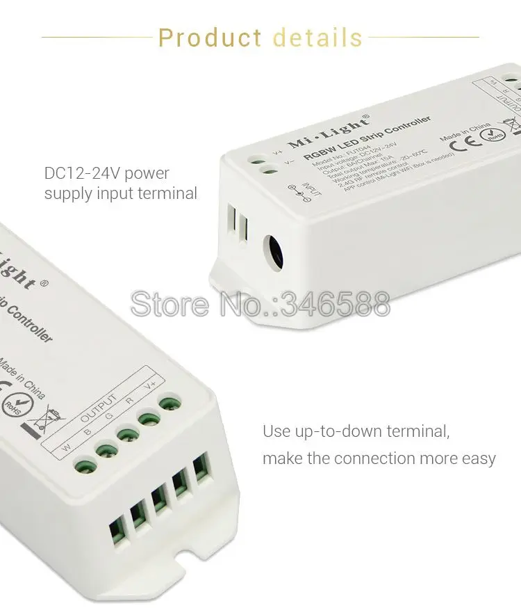 Mi. Светильник FUT044 RGBW контроллер светодиодных лент DC12V 24 В 6A/CH Max 15A WiFi совместим с RGBW RGBWW светодиодные ленты s