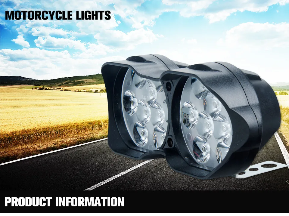 Mdatt СВЕТОДИОДНЫЕ двойные лампы для мотоцикла светодиодные фары 12V 3000Lm Moto Spotlight 6500K