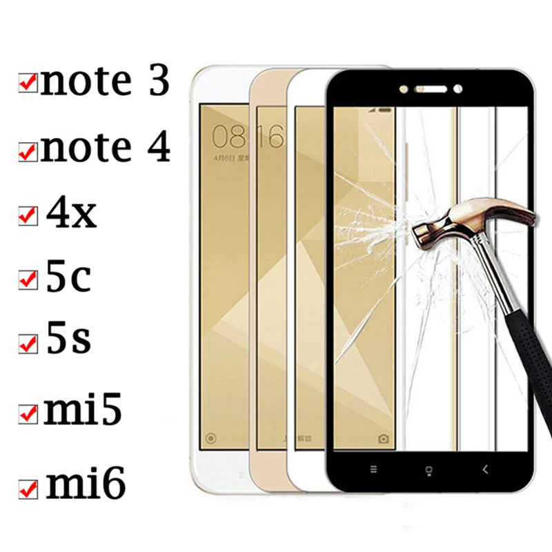 Защитная пленка на стекло для Xiaomi Redmi 4x5 c s ksiomi xiaomei xiomi mi6 note 3 4 защитная экрана 9Н|note