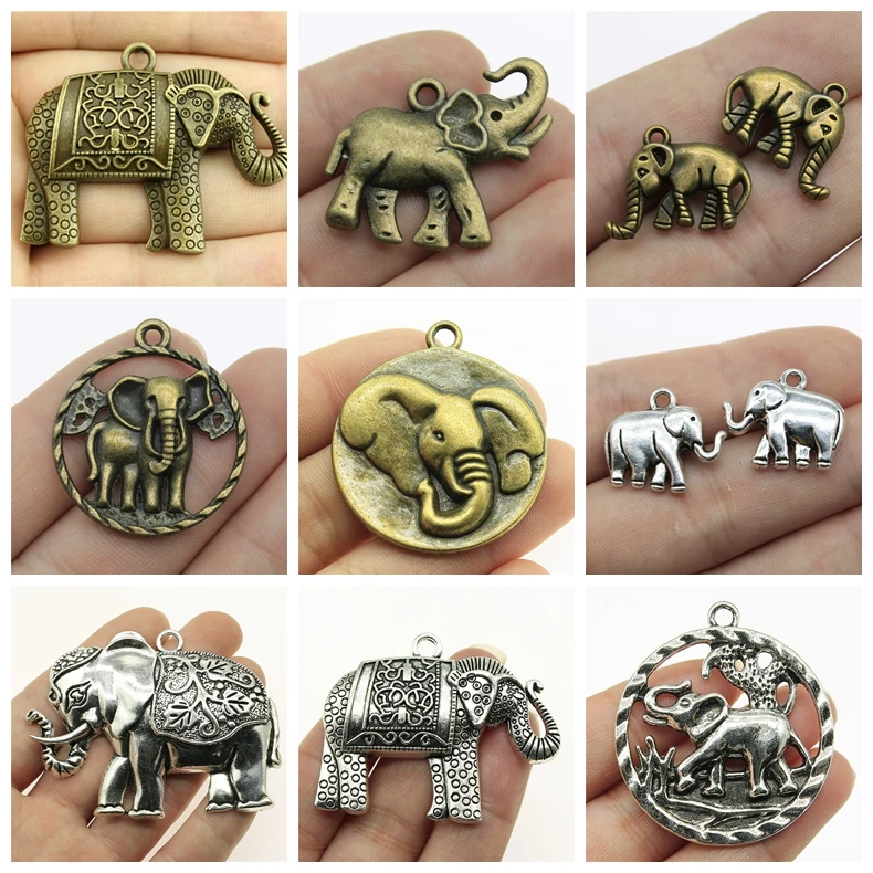 Подвеска в виде слона 5 шт. для изготовления ювелирных изделий рукоделия