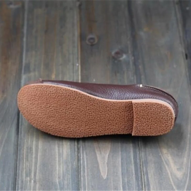 

SNURULAN Genuine Leather Flat Shoes Woman Slip on Loafers Ladies Flat Shoes Mori Girl Style Brand Designer