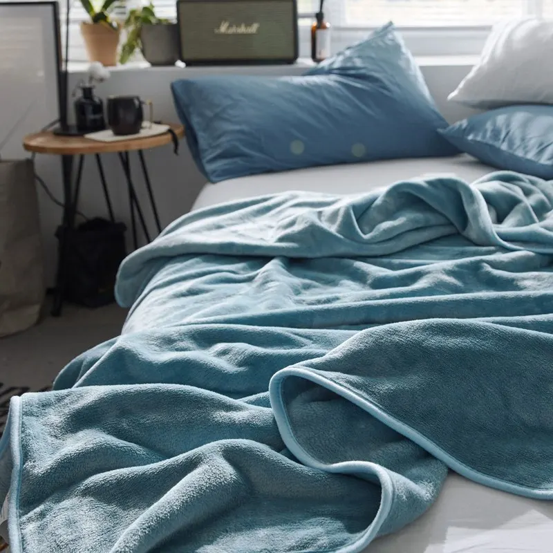 2018 new fashion warm blanket flannel bed cover sport night worker driver sheet light blocker B1021 Blue gray | Дом и сад