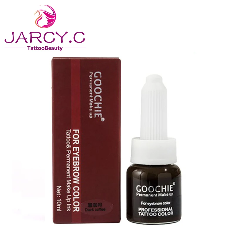 Black Coffee Goochie Перманентный макияж крем для бровей пигмент, профессиональный цвет татуировки для бровей 10 г/шт - Цвет: Black Coffee
