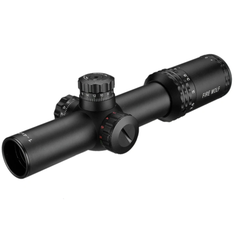 Прицел для винтовки FIRE WOLF Silver 1 4X24E охотничий прицел с креплениями AK AR15|rifle scope|hunting