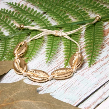 3 MOON GIRL Boho Puka Shell Bracelet for Women Fashion Cowrie Bohemian Friendship Summer Girl Charm Pulseras Femme Dropshipping - Окраска металла: 3