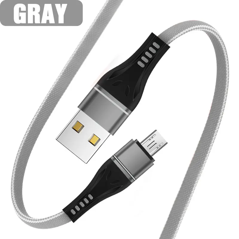 Micro USB кабель 1 м Быстрая зарядка 3,0 кабель для передачи данных usb type-C кабель USB для samsung huawei Xiaomi линия зарядного устройства для мобильных телефонов - Цвет: For Micro Gray