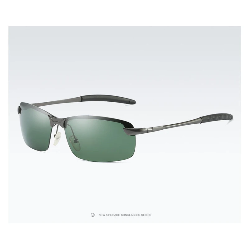 Gray Green AORON, мужские очки, поляризационные солнцезащитные очки, мужские, авиационная оправа Metail, качественные солнцезащитные очки, для вождения на открытом воздухе, аксессуары S4 - Цвет линз: Gray Green