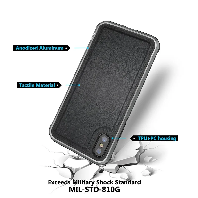 Алюминиевый чехол для телефона iPhone X XS защитный Axolotl военный класс Fundas|Бамперы| |