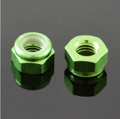 light green 10 шт. M3 гайка Алюминий замковые гайки красочные украшения гайка для самоблокирующиеся тончайшая работа и хорошее качество Прямая - Цвет: light green