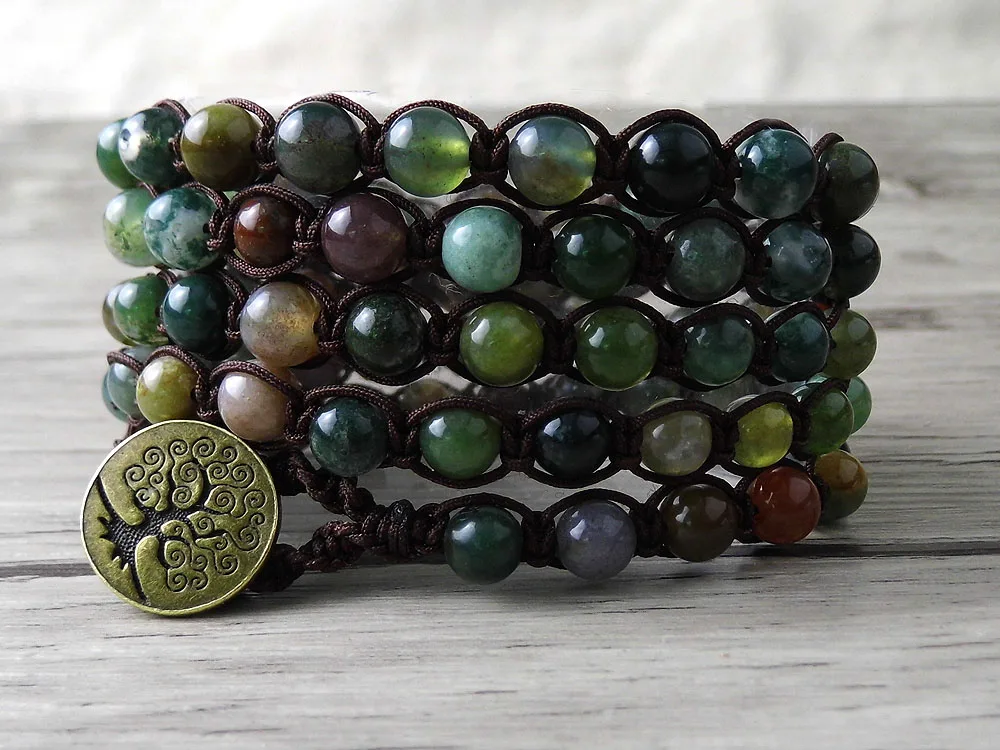 Браслет с бусинами разных цветов 5 рядов | Украшения и аксессуары