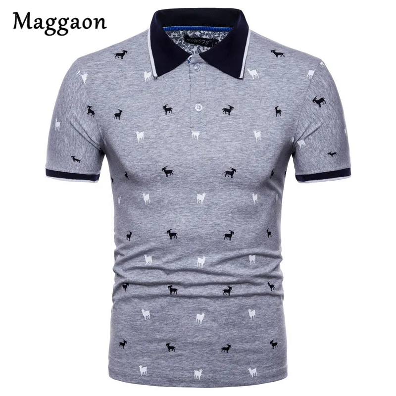 Новая брендовая мужская рубашка поло с принтом Хлопковая Повседневная коротким