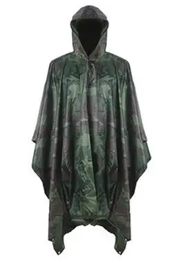

Outdoor military camouflage poncho waterproof scratchproof tents mats hunting birdwatching PVC surface Military Camo Raincoat