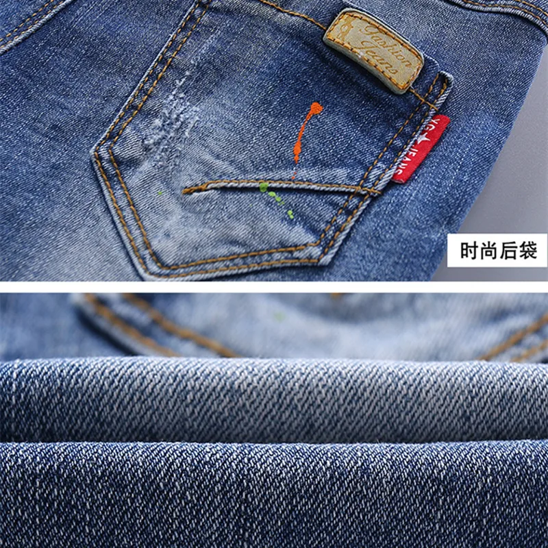 Джинсовые шорты для мальчиков с ярким принтом модель 2018 повседневные ковбойские