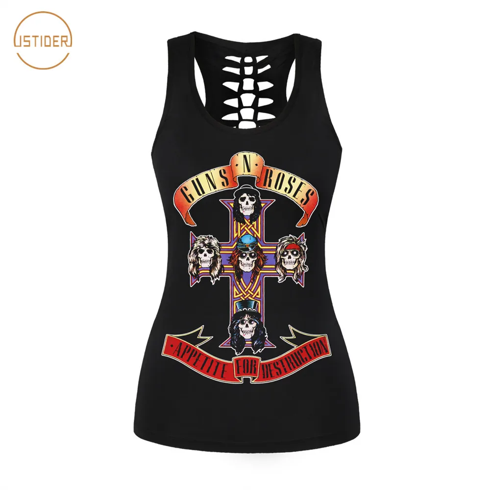 ISTider Rock style Cross Bon Jovi топы с принтом для женщин облегающий топ на бретелях 3D Крыло жилет с сердечком майка с выемкой Топы Camisole - Цвет: BAE020