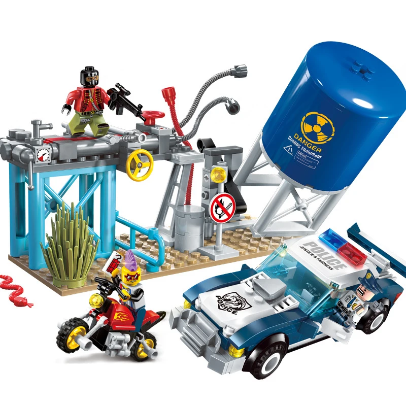 296 шт Детские развивающие строительные блоки игрушки Совместимые с LEGO city police bandit