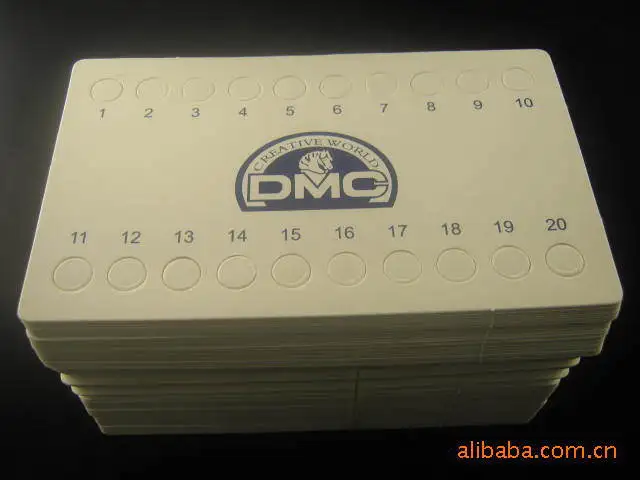 

oneroom cross stitch DMC threading boards thread organizer 20 holes, thick white card threading board cross stitch accessories