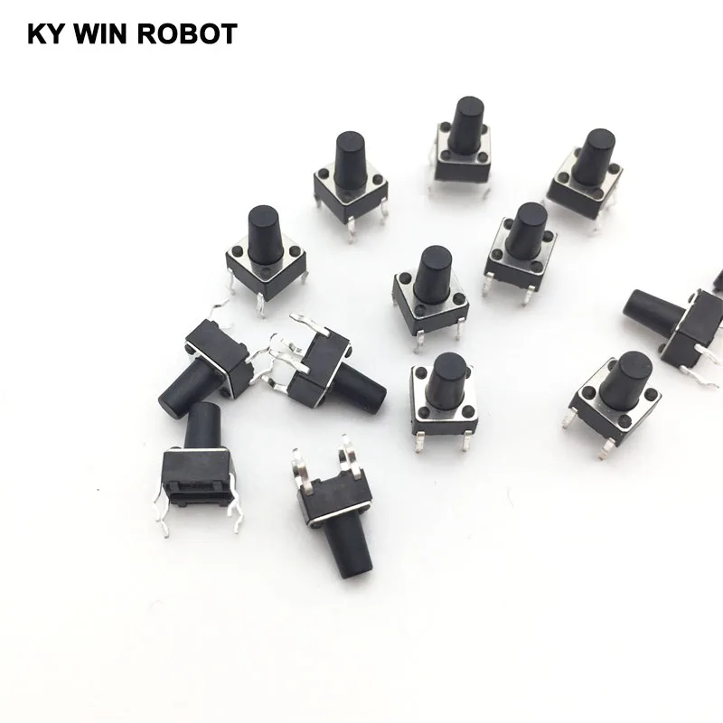 

Free shipping 50pcs/lot 6*6*9mm Tactile Push Button Switch 6x6x9MM 4 Pin light touch key Miro switch
