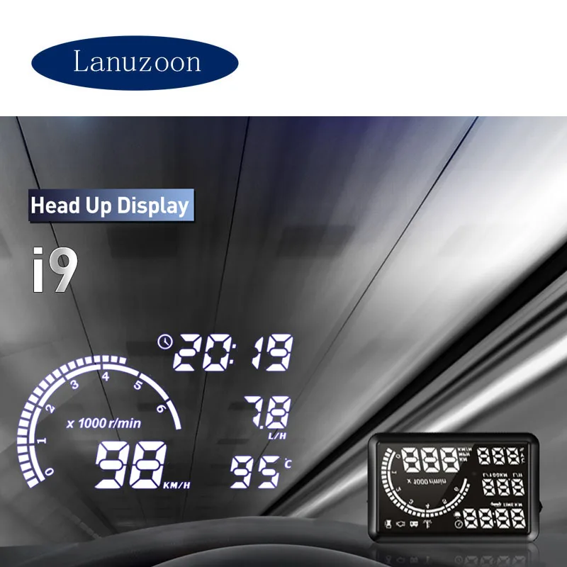 Автомобильный HUD Дисплей OBD2 II система Предупреждение о превышении скорости