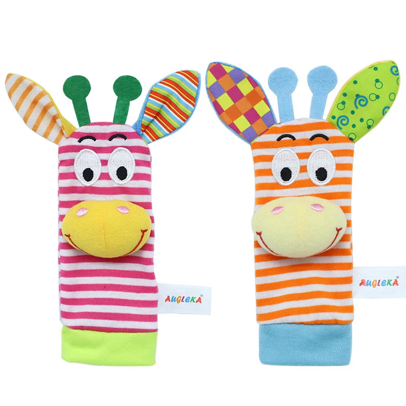 04Socks Детские погремушки, садовый жук, погремушка на запястье и носки для ног, милые Мультяшные детские носки, погремушки, игрушки - Цвет: 04Socks