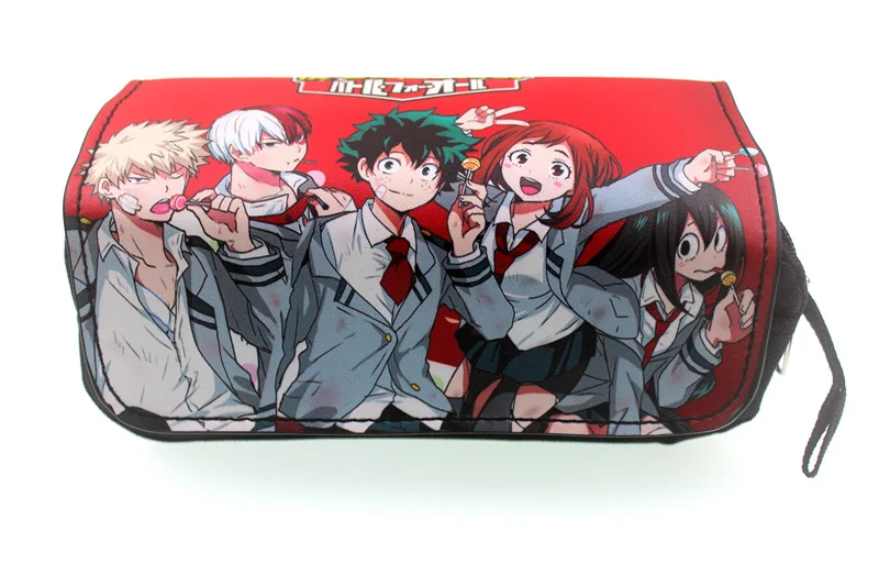 

My Hero Academia Anime Boku no hero Pencil Bag Pouch Double Pen Case My Neighbor Totoro Zipper Handbags Cosmetic Bags