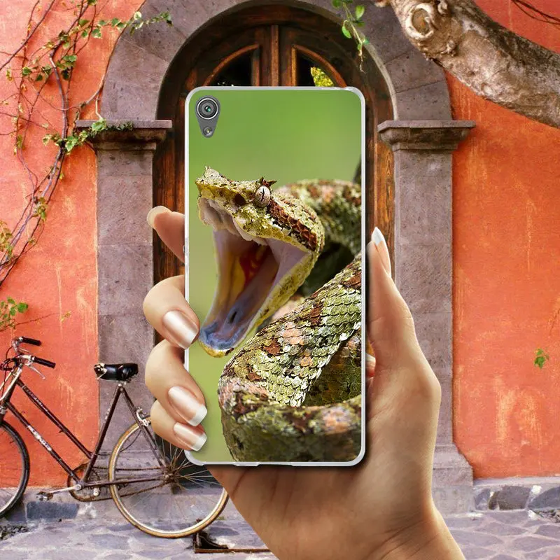 Змеиный зеленый чехол для Sony Xperia XA XZ Z Z1 Z2 Z3 Z4 Z5 Compact E3 E5 T3 M2 M4 M5 силиконовый мягкий