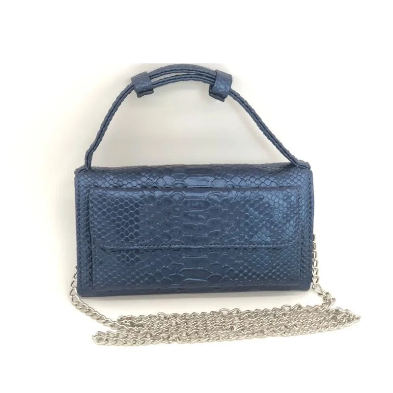 Blue 2 Новинка, модная брендовая женская сумка из натуральной кожи, дневной клатч, сумка через плечо с цепочкой для девушек, Женская сумочка с крокодиловым принтом - Цвет: Blue 2