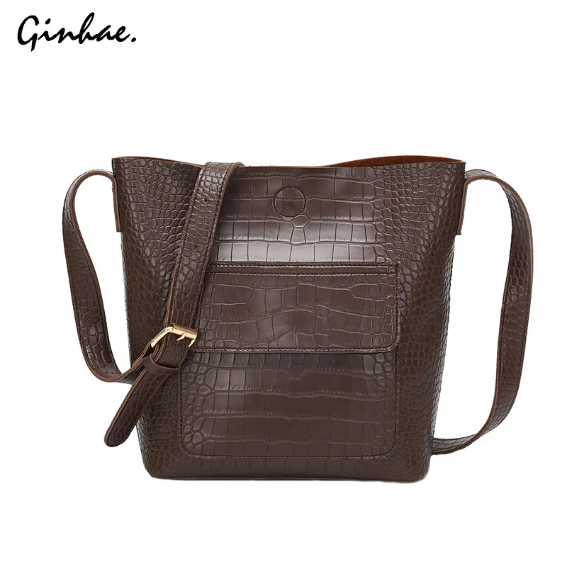 Модная женская сумка через плечо с крокодиловым узором роскошная откидным