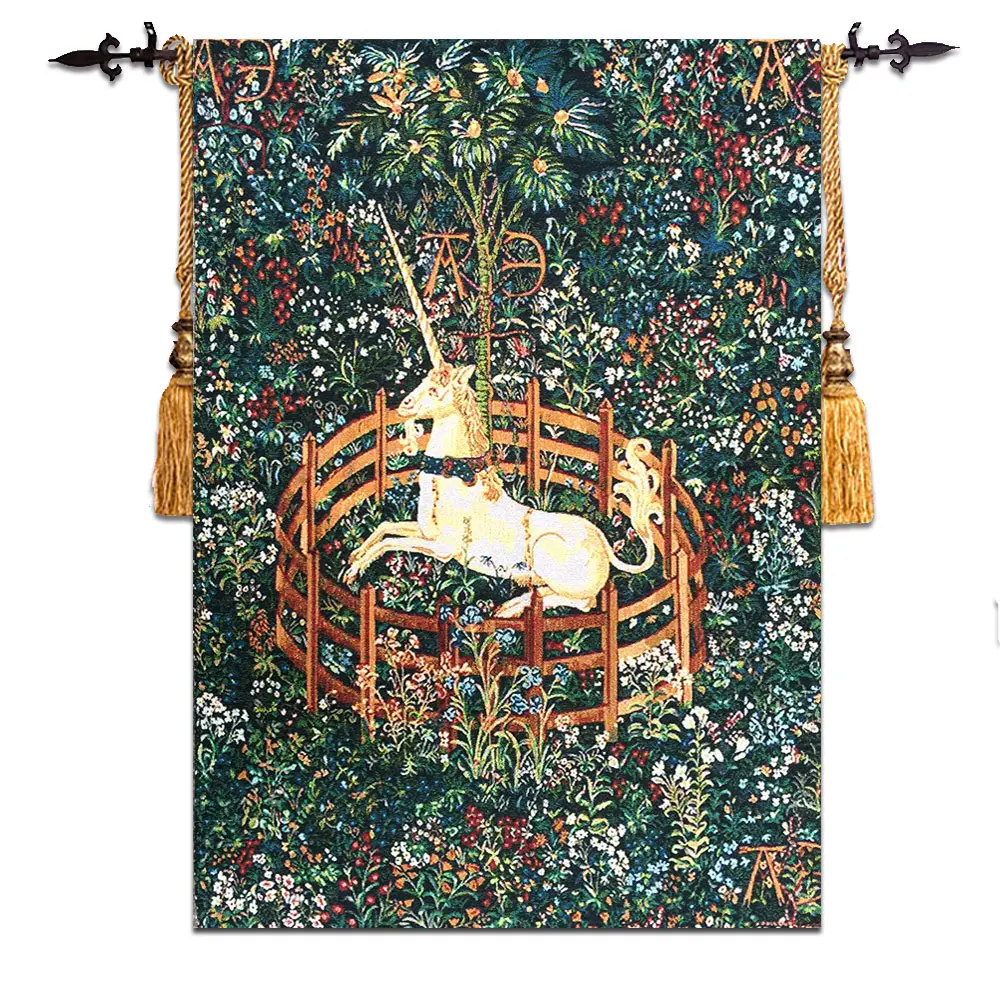 

Belgian Tapestry of classical art "Unicorn" Polyester cotton jacquard tapestries 56X80CM GT-DJS205