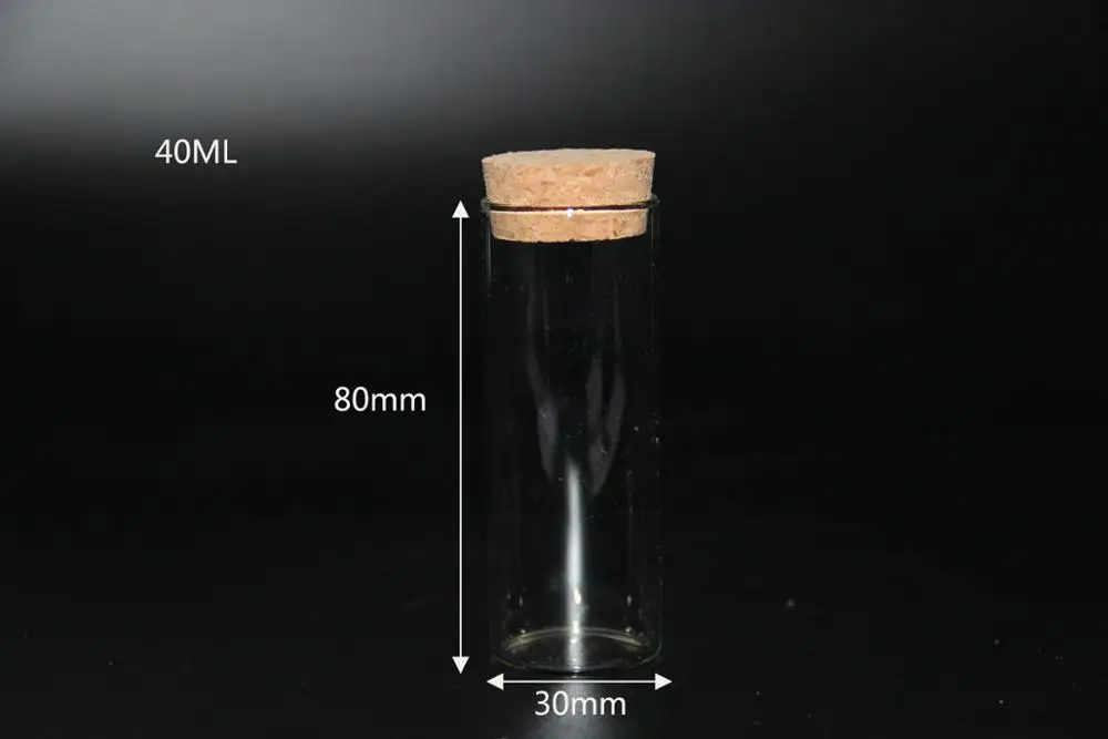 30 80mm 40ml 2 шт 15 мл 25 мл 30 мл 35 мл 40 мл 50 мл 60 мл прозрачная стеклянная бутылка пустые банки пробковая бутылочка с пробкой Свадебный дом DIY бутылки желаний - Цвет: 30 80mm 40ml