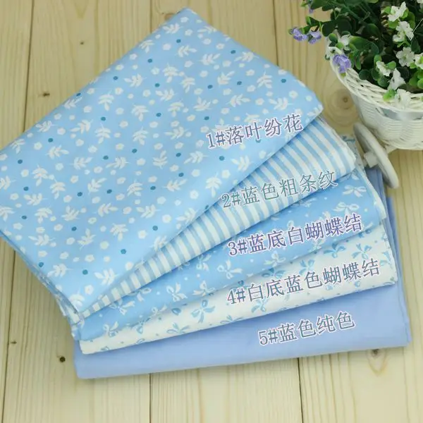 YY DIY красивый 23x24 см синий мультфильм лист бантом комплект хлопковой ткани с