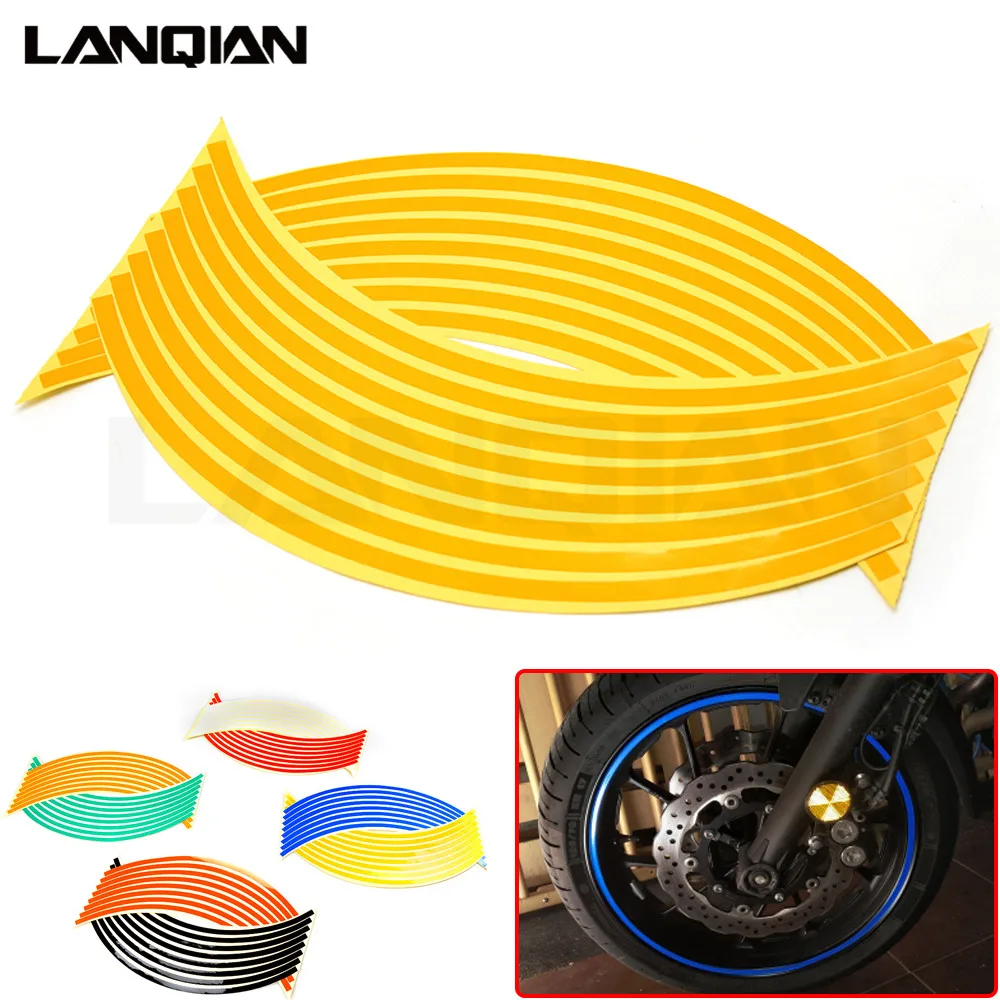 

Лидер продаж, светоотражающие наклейки на колеса мотоцикла, обод, лента, автомобиль/велосипед для Honda CB1100 CBF600 CBR600F Hornet 250 CB400 YAMAHA