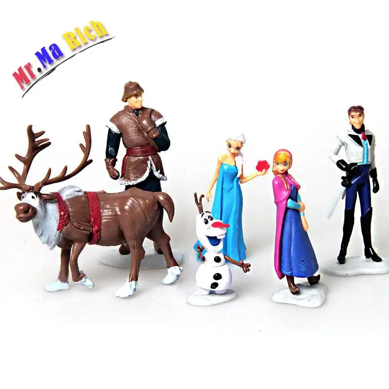 6 шт./компл. аниме игрушки для детей Снежная королева Анна Эльза Фигурки Кристофф