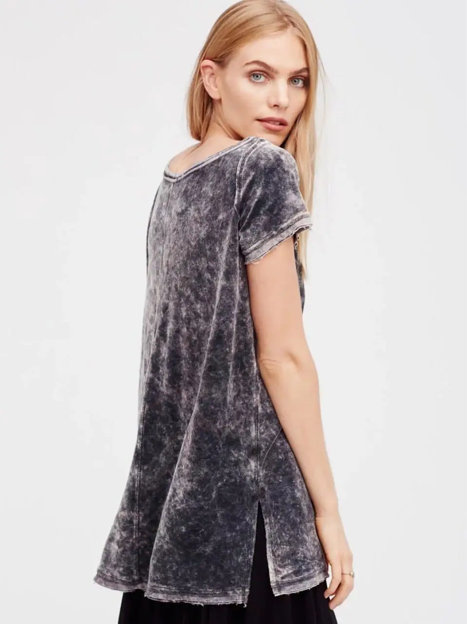 Fashion 2018 T-shirts Women Summer Vintage Tops T Shirt Girls Short Sleeve High Low Loose Casual Tee Shirts Plus Size | Женская одежда