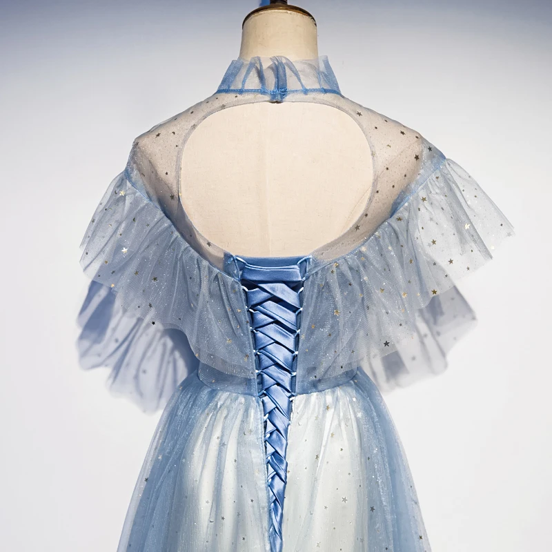 2019 новейшее легкое роскошное вечернее платье с коротким рукавом эффект высокой