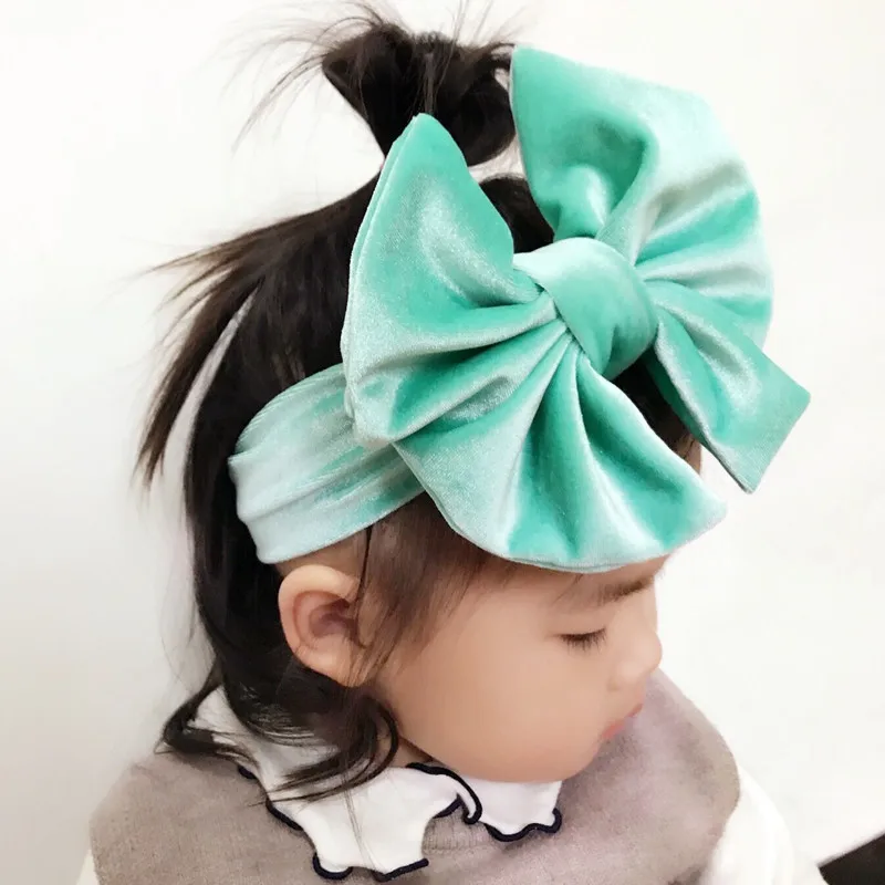 

2018 Fashion Big Bowknot Elastics headbands for kids girl hair head band ornaments turban hairband accessory headdress