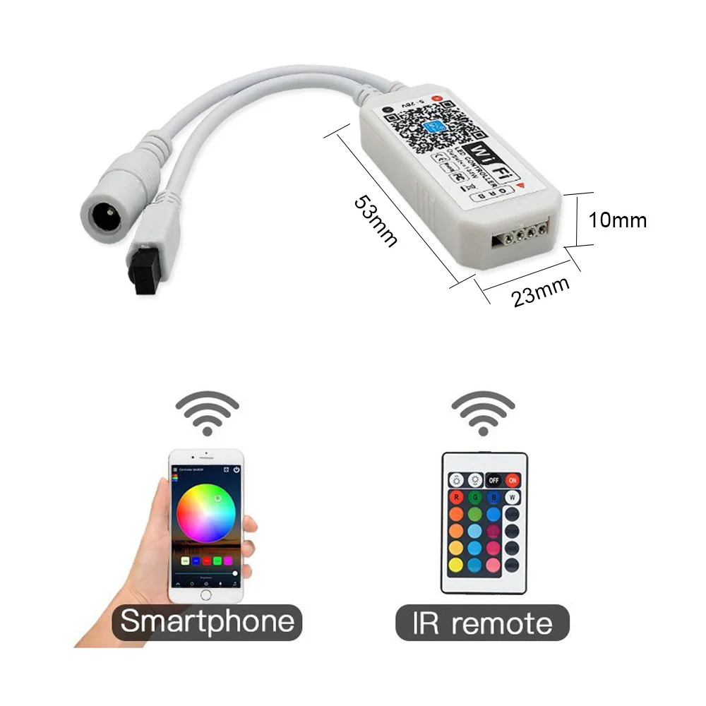Wifi контроллер RGB Светодиодная лента светильник SMD 2835 60 Светодиодный s 50505 м Водонепроницаемая RGB лента DC 12 В Светодиодная лента s светильник Гибкая полоса лампа