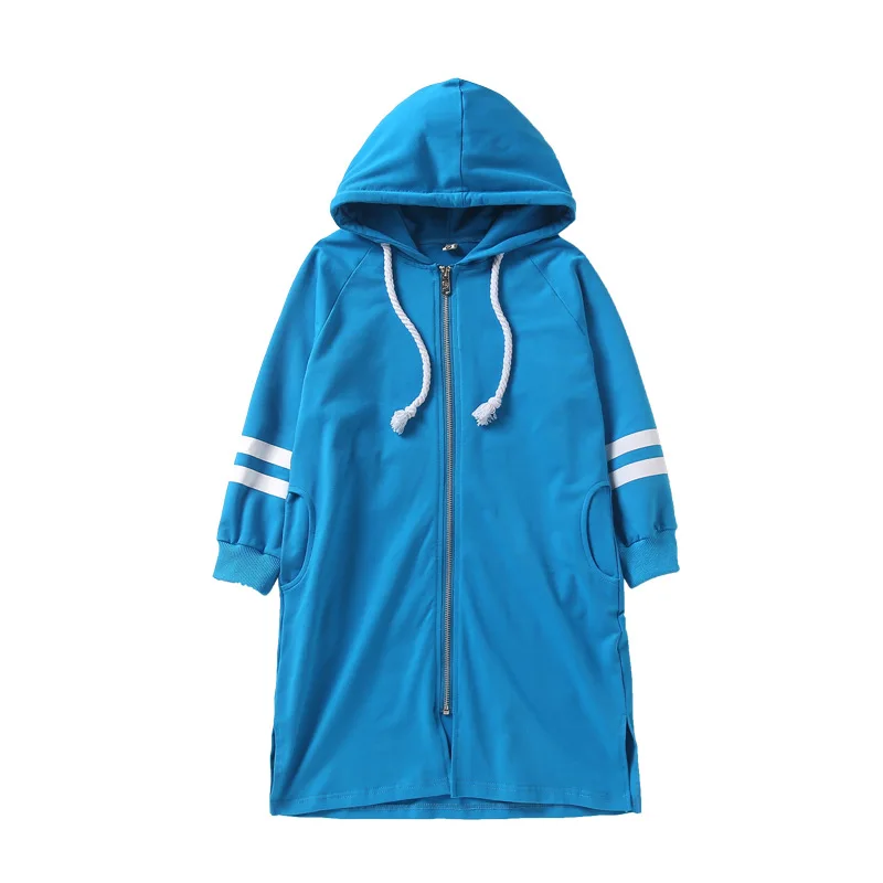 

Girls Long Sleeve Hooded Casual Fashion Hoodies Mid-Long Back Letters Pattern Cardigan Coats Spring Autumn Outdoor Jackets