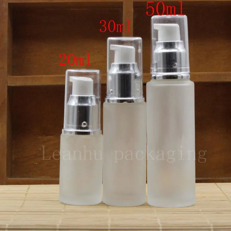 Прозрачные матовые пустые флаконы для лосьона 20 мл 30 50 стеклянные бутылочки