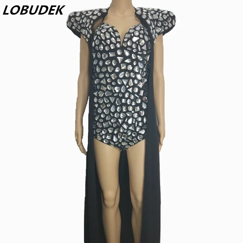 (Плащ + боди) комплект из 2 предметов с блестящими кристаллами и бриллиантами